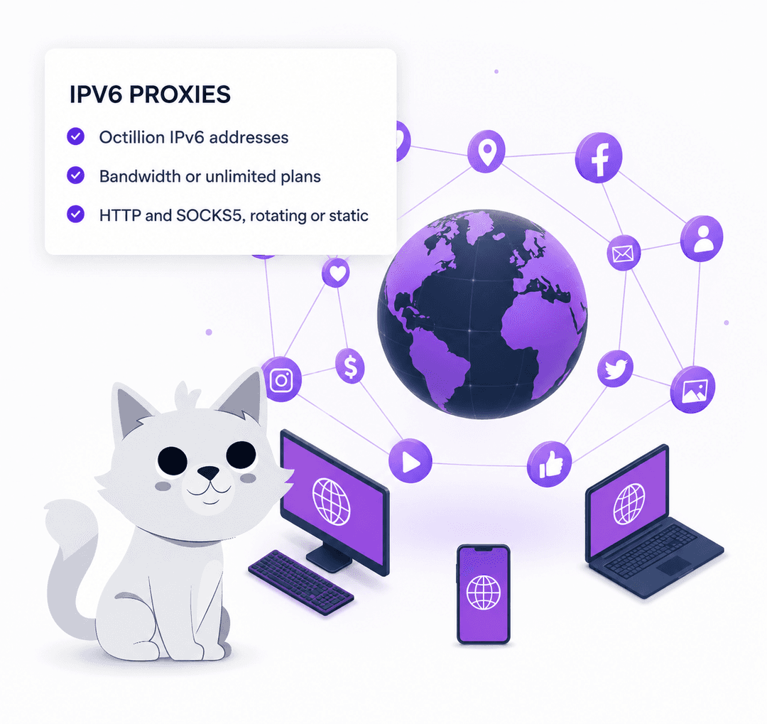 IPv6 proxy network illustration